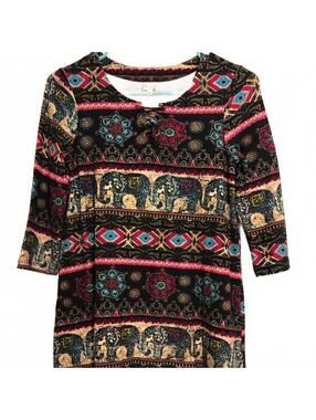 Mudd Colorful Pattern Tunic Dress – Fun Casual Boho Style